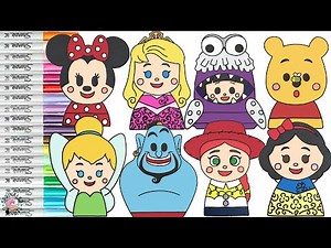 Disney Pixar Coloring Book Compilation Disney Kidea Aurora Tinker Bell Minnie Boo Jessie Genie