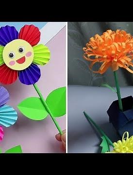 4 Easy Paper Flower Crafts | Beautiful Flower Making Tutorial | DIY Paper Crafts | Home Decor Ideas