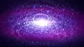 Rotating Spiral Galaxy on Space Background 4K 3D abstract animation.