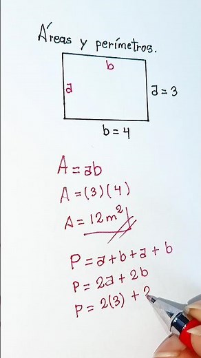Área y perímetro del rectángulo #aprender #college #maths #mathematica #mathematics #mathstricks