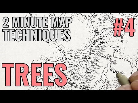How to draw Trees for fantasy maps - 04 - Easy step by step two minute technique