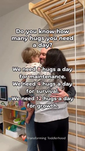 Research shows that hugs can help relieve stress and anxiety, ease pain, strengthen the immune system, regulate the nervous system, and elevate mood and happiness. 🤗 Did you grow up getting (and giving) hugs frequently? Are you now? Tag a friend or co-parent in the comments to send them a virtual hug! ❤️ Follow @transformingtoddlerhood for daily toddler tips that make parenting easier. #transformingtoddlerhood #toddlertips #toddlerparenting #toddlerparents #raisingtinyhumans parentinghacks todd