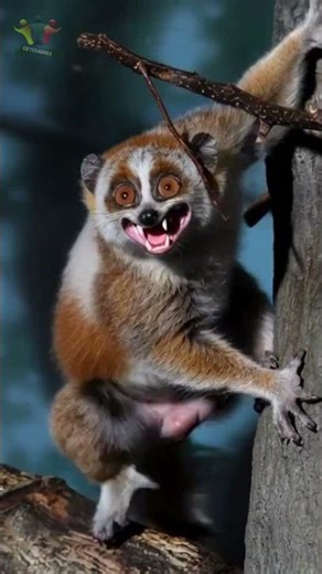 The Slow Loris: Nature's Cute But Deadly Primate #shorts #facts #animals