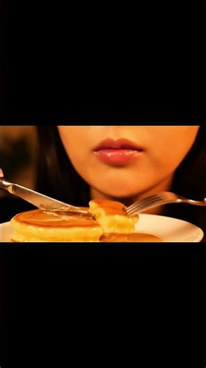 Perfectly Fluffy Pancakes Cutting Sounds #asmr #mukbang #eating