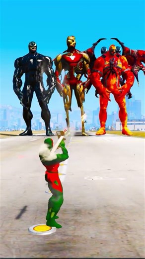 Random Superheroes VS Giant God Venom & Zombie Iron Man &Venom#gtav #youtubeshorts #shorts #gta