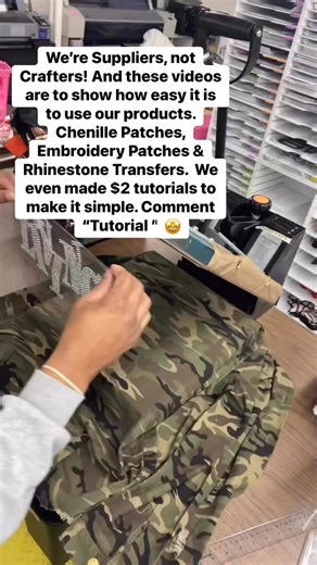 304K views · 2.1K reactions | We're Suppliers, not Crafters! And these videos are to show how easy it is to use our products.Chenille Patches,Embroidery Patches & Rhinestone Transfers. We even made $2 tutorials to make it simple. Comment"Tutorial" #crafter #mixedmediaart #abstractart #theblankssspot | The Blanks Spot, Sublimation Blanks & T-Shirt Transfer Supplier | Facebook