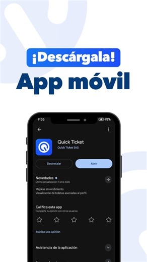 Quick Ticket | Boletería y logística on Instagram: "Tus eventos empiezan antes de llegar al evento. Con la Quick Ticket App, disfruta la experiencia desde el primer momento. Compra, gestiona y accede a tus entradas fácil y rápido, todo desde tu celular. Sin filas. Sin complicaciones. DESCARGA LA APP 📲 Lleva todos tus eventos siempre contigo. Quick Ticket App Tu entrada a momentos memorables. Disponible en App Store y Play Store."