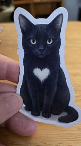 Tuxedo Cat Magnet – Black and White Kitty With Heart - Etsy