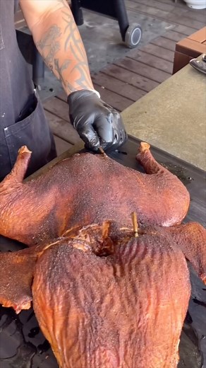 Benjamin Kendrick | Massive Smoked Frog Style Turkey using the @meatermade Pro XL and @traegergrills Ironwood XL. Frog style is similar to spatchcock. The prep... | Instagram