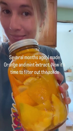 I’ve been brewing these extracts for months now! It’s time to take them out and strain the liquids out from the solids. You can refer back to my old reel in July about how to get the extracts started! Also don’t forget to use my code MOUNTAIN 10 when you shop for canning supplies @forjarsusa Note 1 - yes homemade mont extract will be brown if you used fresh leaves - if you want a lighter color use dried leaves. Note 2 - when brewing, make sure to check on your extract and shake it to always have