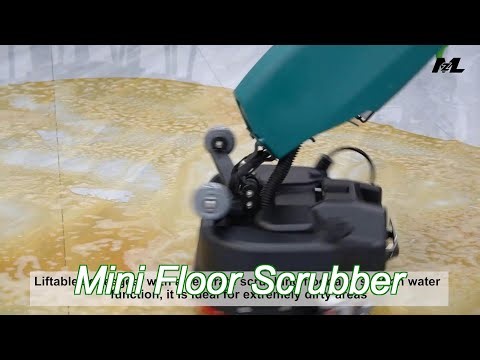 battery powered mini floor scrubber buffer cleaning machine hand pushed industrial