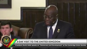 Video: Speech on "Democracy and Development" at the Cambridge Union Society. | Nana Addo Dankwa Akufo-Addo