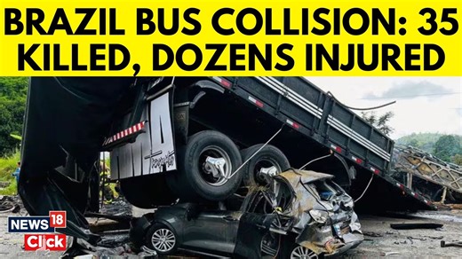 1.4K views | A bus crash in Brazil on December 21 resulted in the deaths of at least 30 people and many injuries. The accident occurred on the BR-116 highway due to a tire blowout, which caused the bus to collide with a truck Source: Reuters #Brazil #BusCrash #RoadAccident #BrazilBusCrash | News18 | Facebook