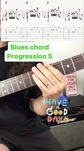 Blues chord progression 5 #reels #guitar #guitarist #rhythmandblues #blues #guitarlessons #guitartabs #guitarlicks #music | Damien Roy Guitar Music Lessons