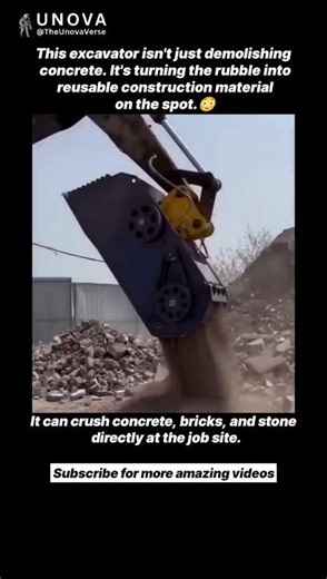 This Excavator Turns Concrete Into Gravel 😳🚜🪨