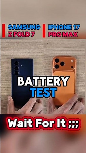 🔥 Samsung Z Fold 7 vs Iphone 17 Pro Max - BATTERYWAR!⚡🔋 #smartphone Battery Test