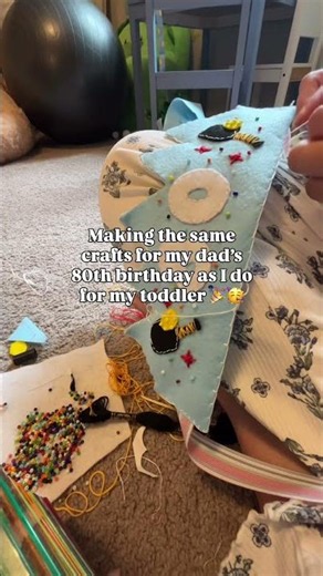 OBVIOUSLY I had to make a felt crown and face garland for my dad’s 80th 🤭