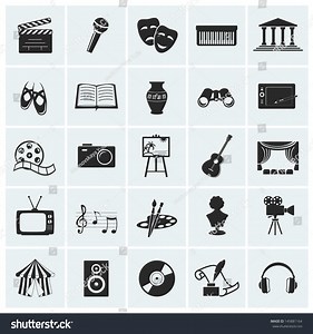 Collection 25 Arts Creative Icons Vector Stock Vector (Royalty Free) 145881164 | Shutterstock