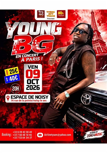 Concert inédit à Noisy le 9 octobre avec YOUNG BG et Wantan