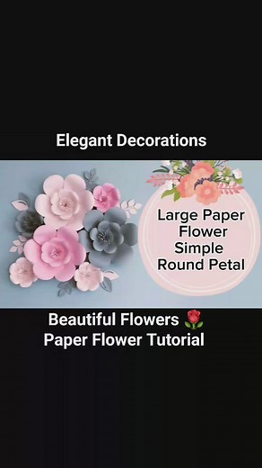 3.1K views · 20 reactions | Large Flower, Paper Flower Tutorial Simple Round Petals Elegant Decorations #tutorial #flowers #paperflowers #paperarts #papercraft #tutorialvideo #tutorialsvideos #tutorialreels #art | It's all about Arts | Facebook