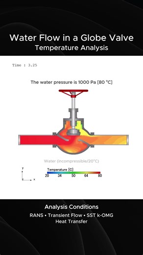 Globe Valve CFD Simulation | Temperature Distribution
