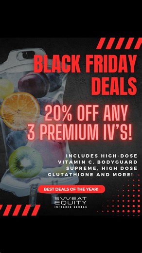  Black Friday is ON at Sweat Equity! Get 20% OFF any 3 Premium IV’s...