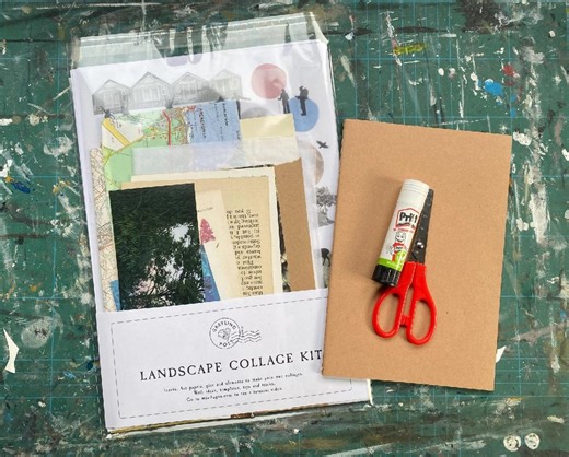 Landscape Collage Kit, DIY Collage Making, Collage Materials and Tools, With Help and Tutorials. Mindful Collage Activity Set. - Etsy