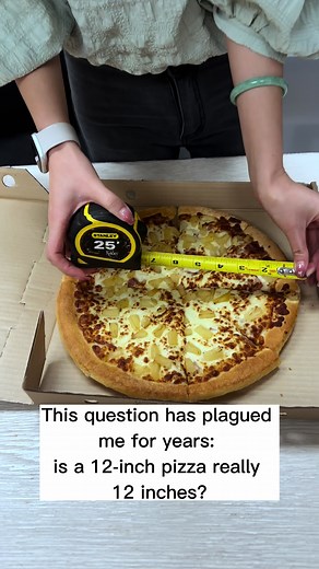 is a 12-inch pizza really 12 inches? #foryou #pizza #theboringkompany #theboringmomo