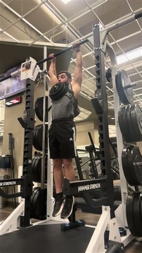 Weighted Standard Pull Ups (6 reps 35 lbs)