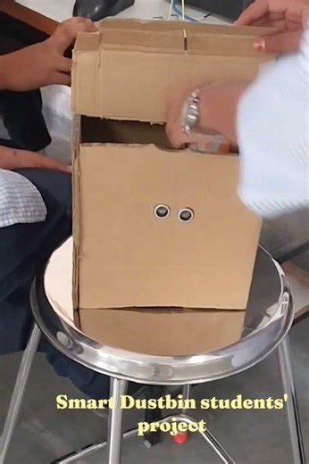 School Science project... Smart dustbin #fun #school