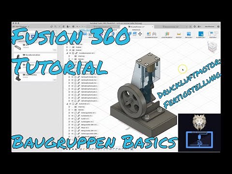 Fusion 360 Tutorial Baugruppen Basics Druckluftmotor: Fertigstellung