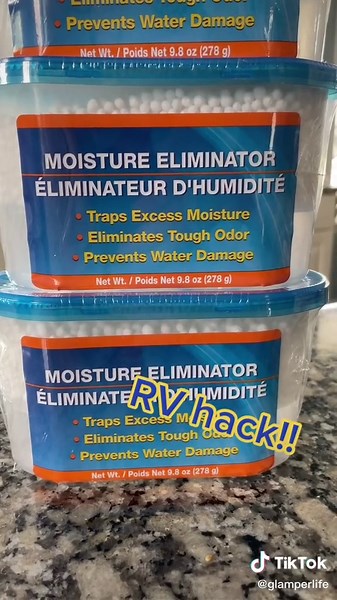 Grab these moisture eliminator packs from #dollartree keep them in your RV - no musty camper smell! #fyp #rvlife #glamperlife #dollartreefinds #rvhack
