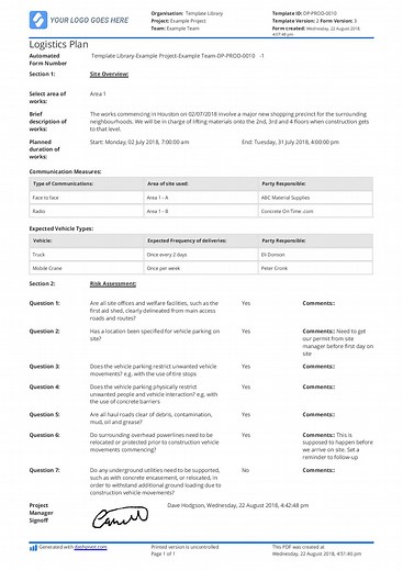 Construction Logistics Plan template: Free and Customisable
