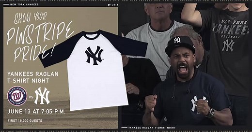 33K views · 475 reactions | Time to gear up! Join us for Yankees Raglan T-shirt Night on June 13 as the Yankees take on the Washington Nationals. | New York Yankees | Facebook
