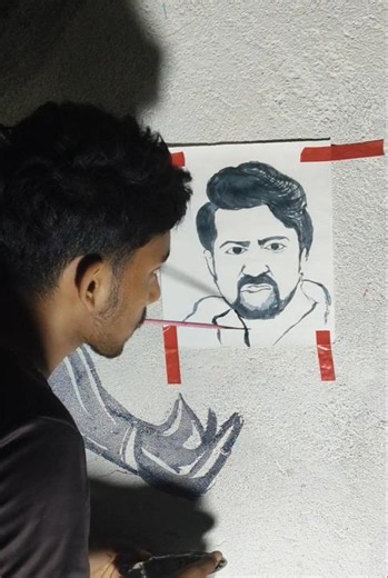 Dev দাদার ছবি আঁকলাম মুখদিয়ে।🥰#shorts