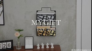 MyGift Wall Mounted Black Metal Mail Holder, 2 Tier Hanging Letter Holder, Mail Storage Box, Bill Coupon Organizer with Letter Script Design with Laser Cut Abstract Design