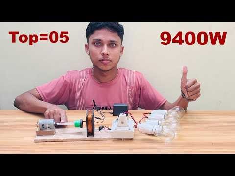 Top 05 Free electricity energy 9400W 220v magnetic generator with light bulb at home 2026