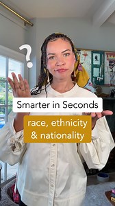What’s the difference between race, ethnicity, and nationality? Let’s get Smarter in Seconds about each one and then put it all together with me as an example. For extra credit you can comment with yours too! Race: Race is a system that categorizes people based on human differences like skin tone, hair texture, facial features, etc. and ranks those differences based on social and political hierarchies that were invented over the past 600 years for the purpose of racism—beliefs and practices that