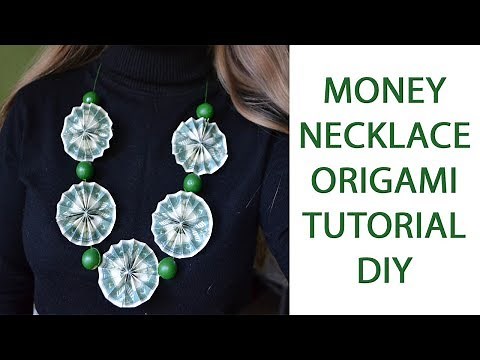 Money Necklace Graduation Origami Dollar Jewelry Lei Tutorial DIY