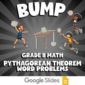 Pythagorean Theorem Word Problems BUMP Math Game | No Prep Grade 8 Review