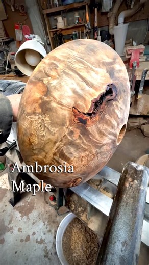 Sheehan Woodturning on Instagram: "Sorry for the lack of posts recently… lots of distractions keeping me away from the lathe. Time to get back at it! Anyway here is a 16” diameter maple hollowform I’m working on. There is a lot of gray staining, so this might get the ebonizing treatment… which will also accentuate the curly figure. We’ll see. #woodturning #woodlathe #homedecor #turnedwood #hollowforms #handmade #handcrafted #woodworking #woodart #woodturnersofinstagram #aawoodturners #bowlturnin