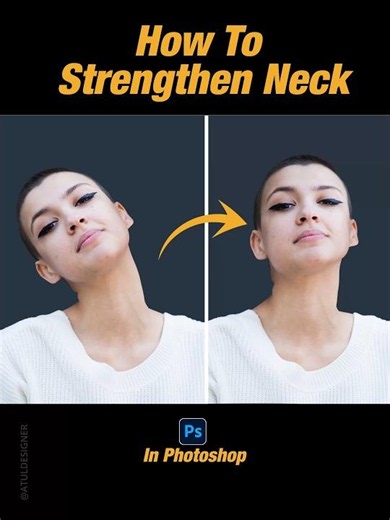 Neck Fix in Seconds! 🔥 | Photoshop Puppet Warp Tutorial #shorts