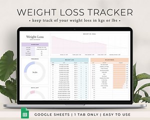 Weight Loss Tracker Spreadsheet for Google Sheets, Weight Loss Planner, Daily Weekly Weigh-in Chart, Body Measurement Log, Weight Journal - Etsy