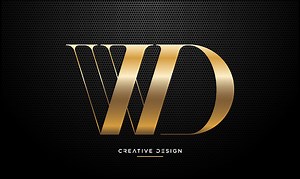 Buchstaben Alphabet Icon Logo WD oder DW Monogramm