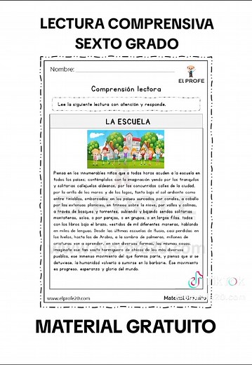 Ejercicios de lectura comprensiva para sexto grado