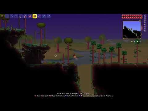 Terraria with hyper just chillin looting and exploring