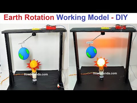 earth rotation working model | innovative | inspire award science project | howtofunda ‪@craftpiller‬