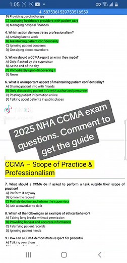 2025 NHA CCMA Exam Questions and Study Guide