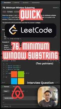 [Part 1] Minimum Window Substring - Leetcode 76 - Javascript (Quick)