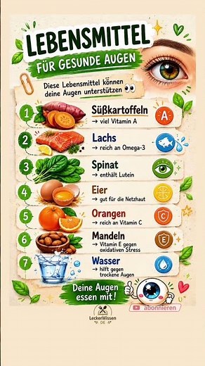 LEBENSMITTEL FÜR GESUNDE AUGEN 👁️✨